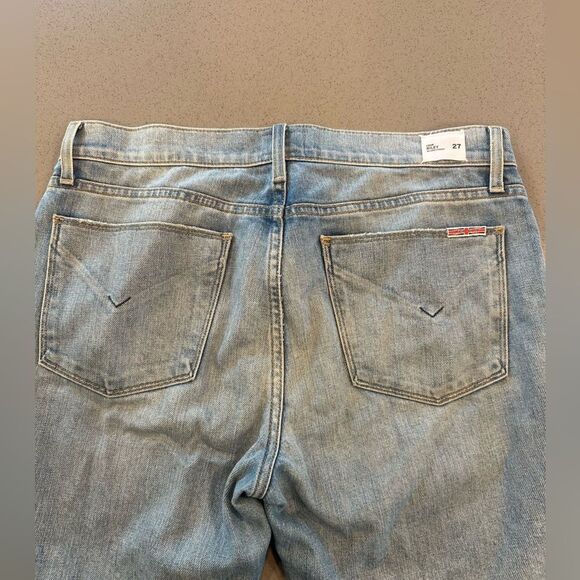 Hudson Riley Crop Jeans Size 27 Embroidered Stars Women's Lightwashed Jeans - Picture 6 of 15